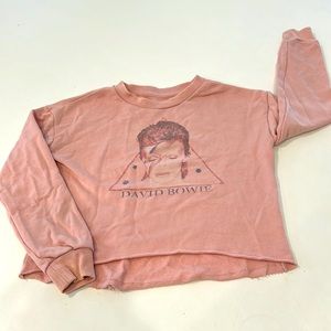 Girls pink David Bowie Sweatshirt